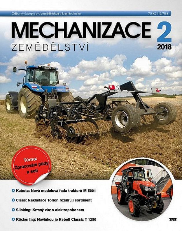 Obálka titulu Mechanizace zemědělství - vydanie č. 2/2018