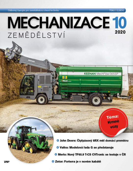 Obálka titulu Mechanizace zemědělství - vydanie č. 10/2020
