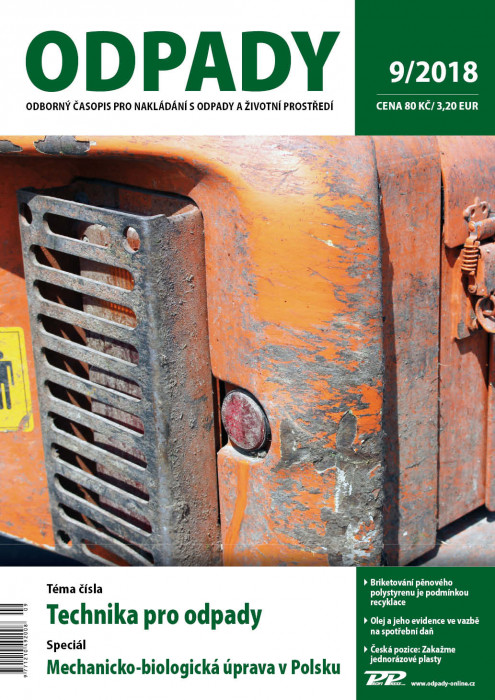 Obálka titulu Odpady - vydanie č. 9/2018