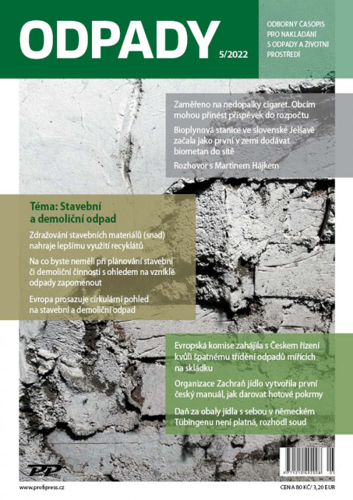 Obálka titulu Odpady - vydanie č. 5/2022