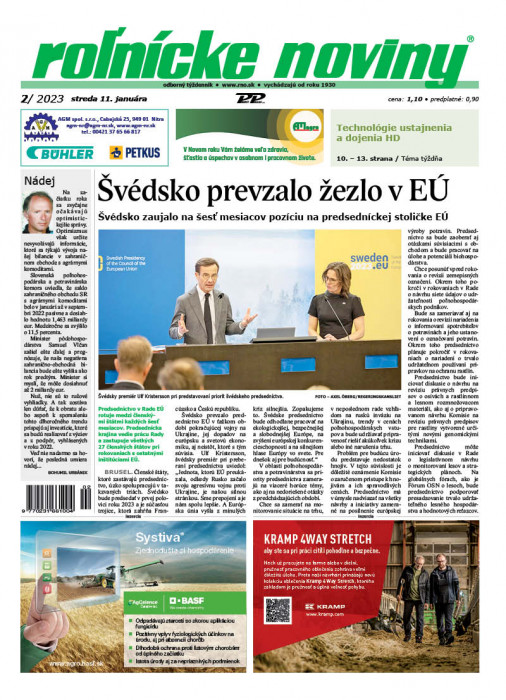 Obálka titulu Rolnické noviny - vydanie č. 2/2023