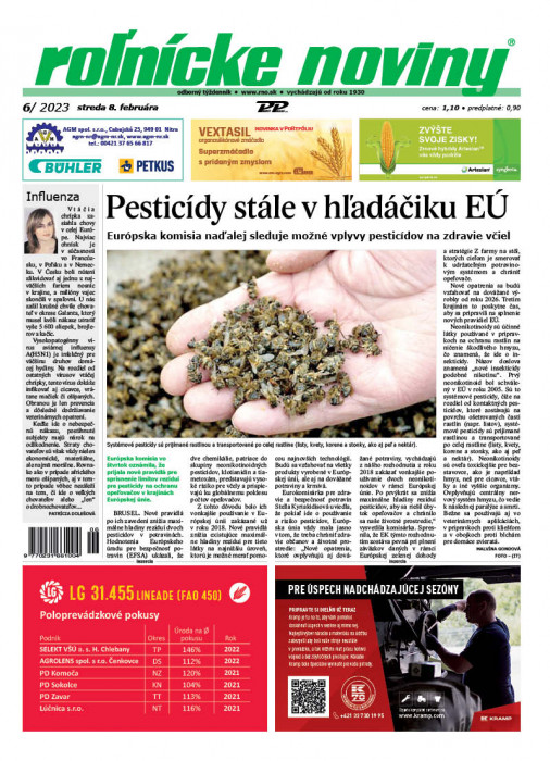 Obálka titulu Rolnické noviny - vydanie č. 6/2023