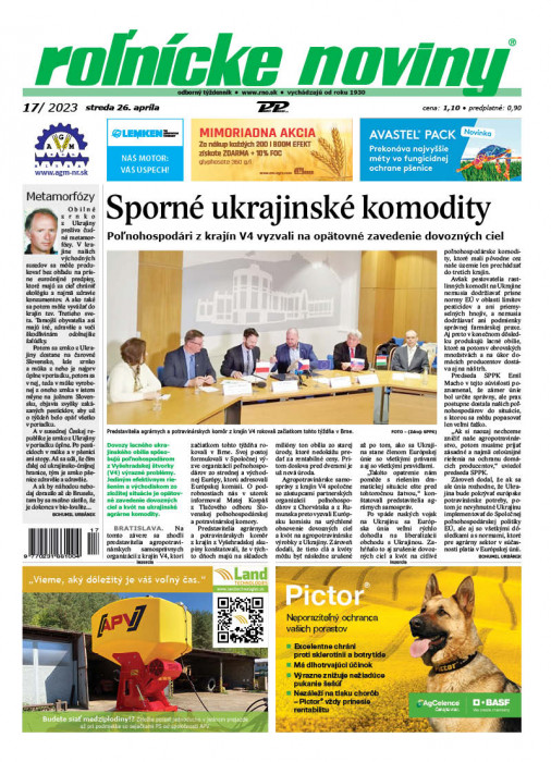 Obálka titulu Rolnické noviny - vydanie č. 17/2023