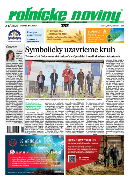 Obálka titulu Rolnické noviny - vydanie č. 24/2023