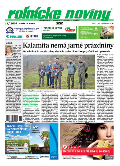 Obálka titulu Rolnické noviny - vydanie č. 11/2024