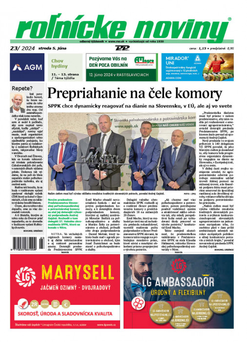 Obálka titulu Rolnické noviny - vydanie č. 23/2024