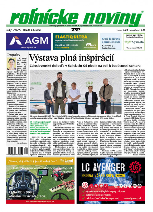 Obálka titulu Rolnické noviny - vydanie č. 24/2025