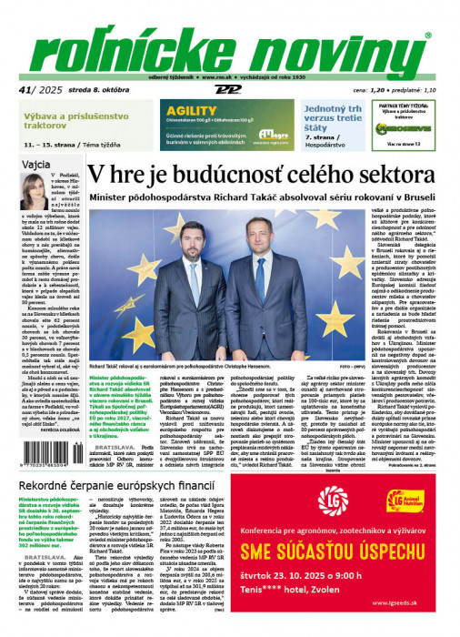 Obálka titulu Rolnické noviny - vydanie č. 41/2025