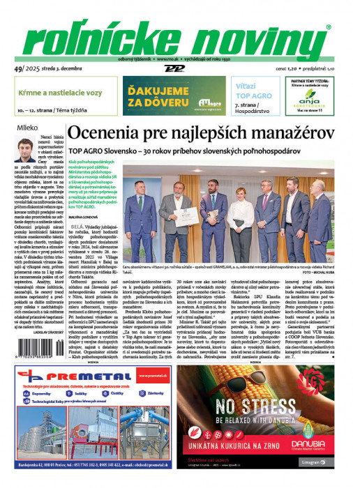 Obálka titulu Rolnické noviny - vydanie č.&nbsp;49/2025