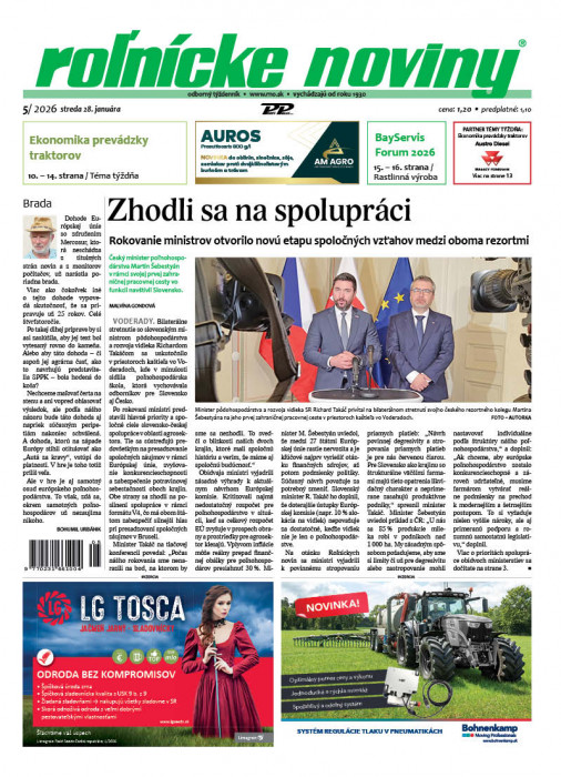 Obálka titulu Rolnické noviny - vydanie č.&nbsp;5/2026