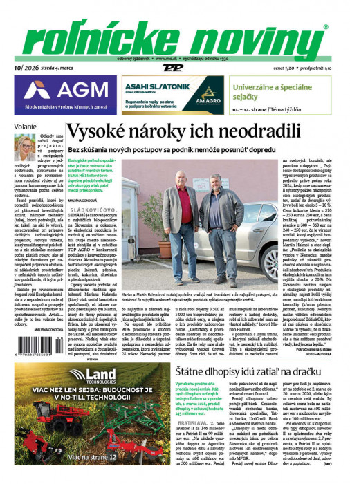 Obálka titulu Rolnické noviny - vydanie č.&nbsp;10/2026