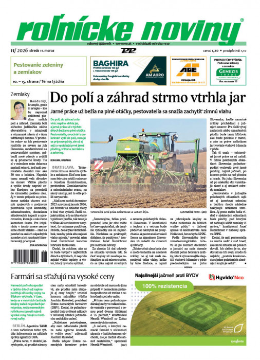 Obálka titulu Rolnické noviny - vydanie č.&nbsp;11/2026