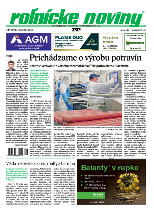 Obálka titulu Rolnické noviny - vydanie č.&nbsp;12/2026