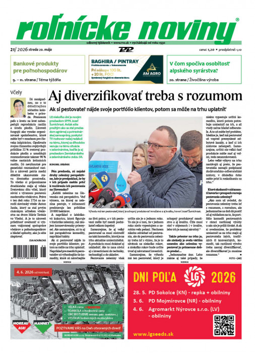 Obálka titulu Rolnické noviny - vydanie č.&nbsp;21/2026