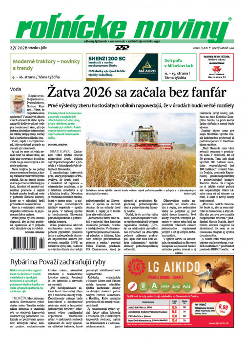 Obálka titulu Rolnické noviny - vydanie č.&nbsp;27/2026