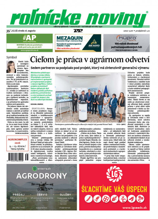 Obálka titulu Rolnické noviny - vydanie č.&nbsp;35/2026