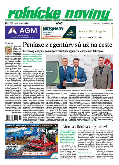 Obálka titulu Rolnické noviny - vydanie č.&nbsp;38/2026