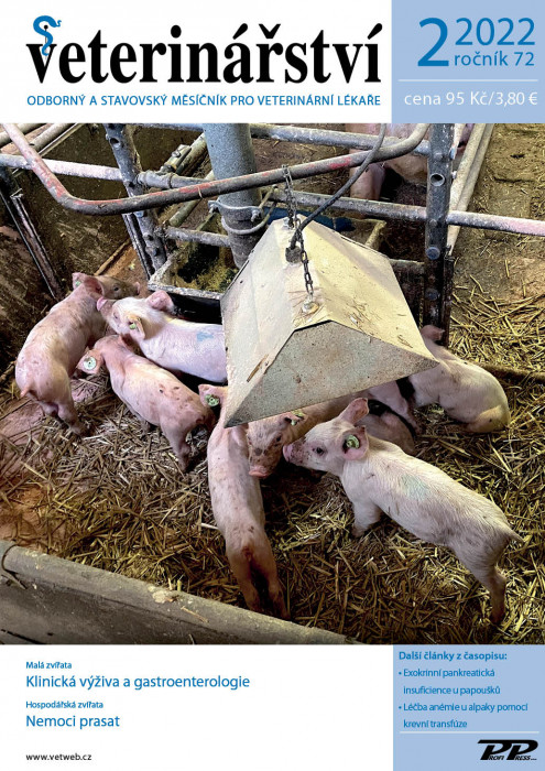 Obálka titulu Veterinářství - vydanie č. 2/2022