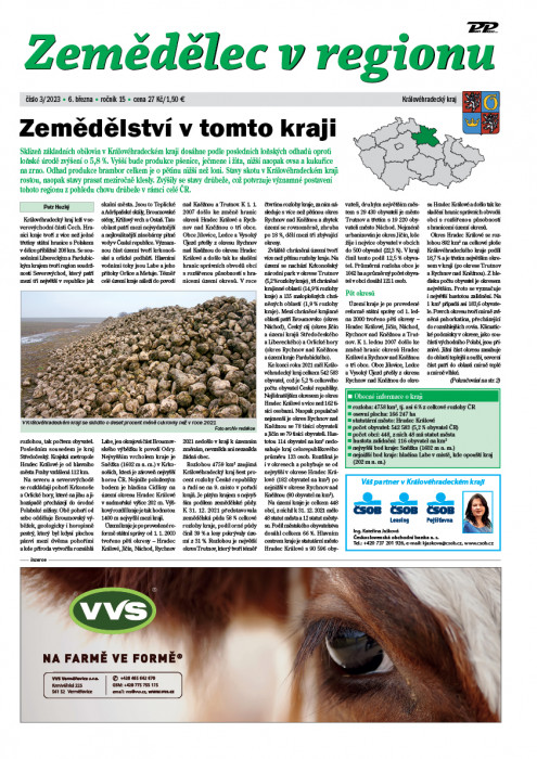 Obálka titulu Zemědělec v regionu - vydanie č. 4/2023