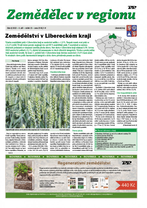 Obálka titulu Zemědělec v regionu - vydanie č. 8/2023