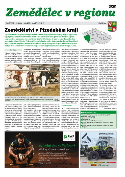 Obálka titulu Zemědělec v regionu