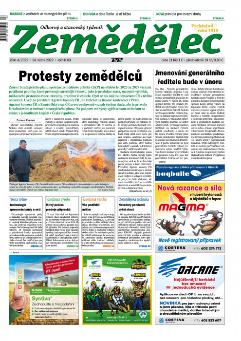 Obálka titulu Zemědělec - vydanie č. 4/2022