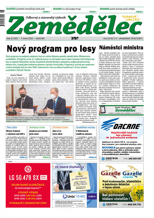 Obálka titulu Zemědělec - vydanie č. 6/2022