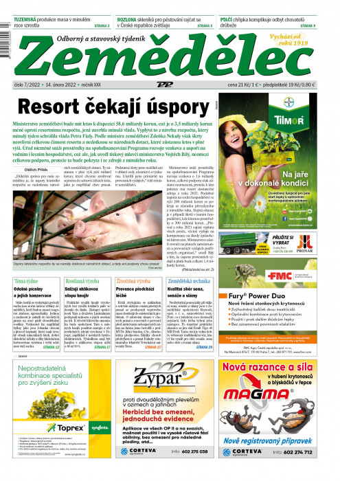 Obálka titulu Zemědělec - vydanie č. 7/2022