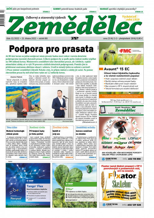 Obálka titulu Zemědělec - vydanie č. 12/2022
