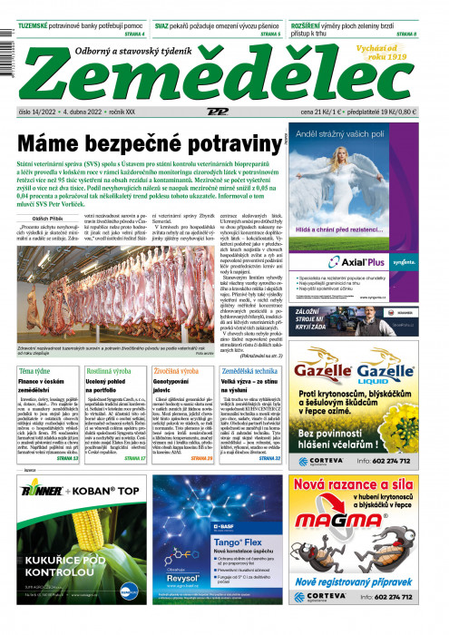 Obálka titulu Zemědělec - vydanie č. 14/2022