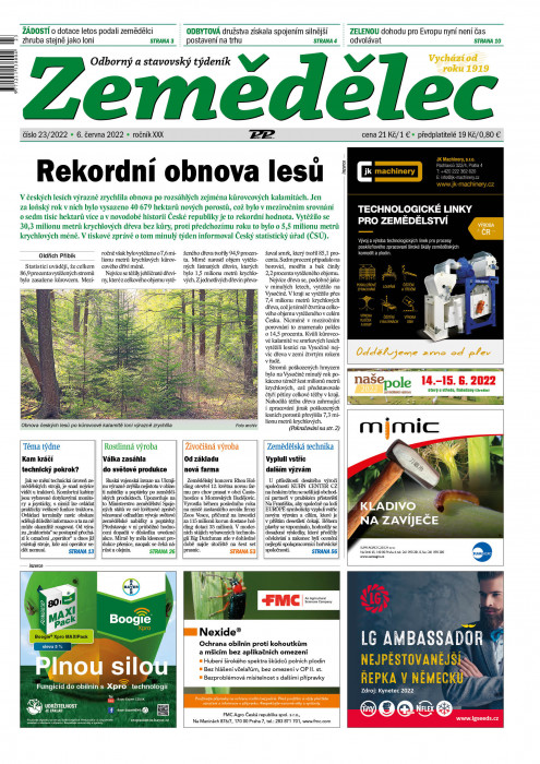 Obálka titulu Zemědělec - vydanie č. 23/2022