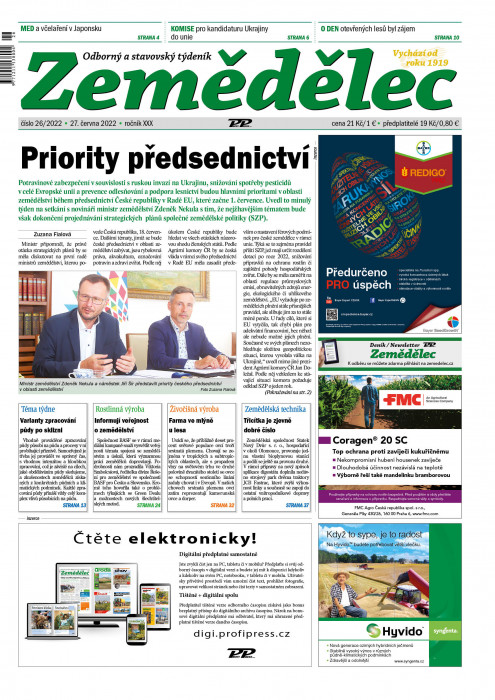 Obálka titulu Zemědělec - vydanie č. 26/2022
