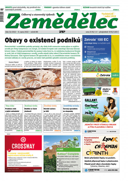 Obálka titulu Zemědělec - vydanie č. 32/2022