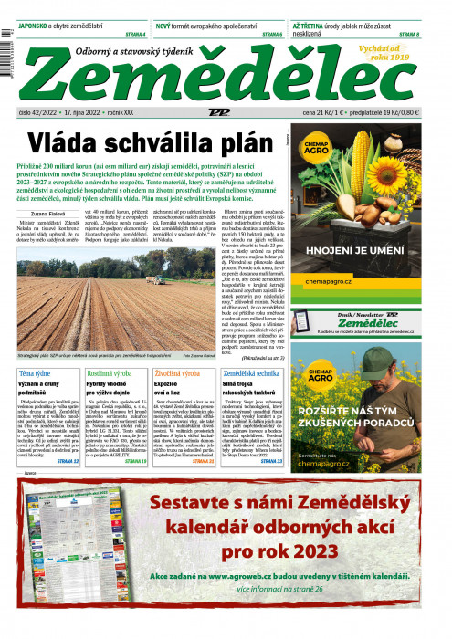 Obálka titulu Zemědělec - vydanie č. 42/2022