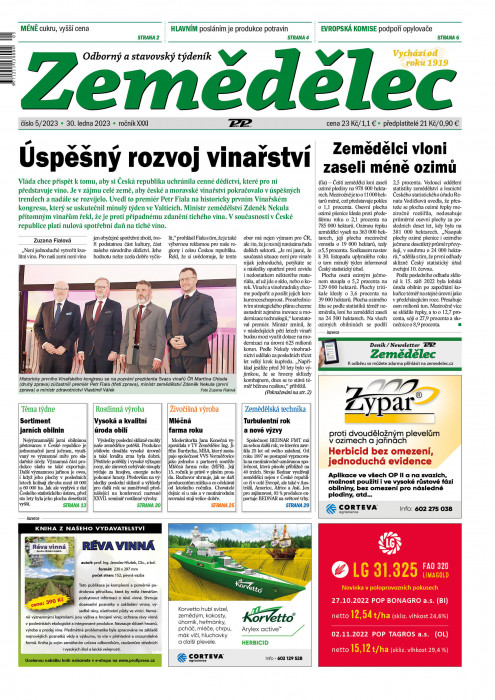 Obálka titulu Zemědělec - vydanie č. 5/2023