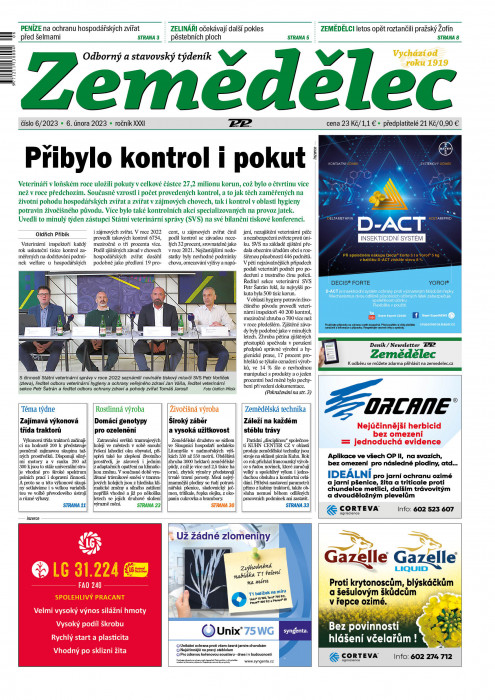 Obálka titulu Zemědělec - vydanie č. 6/2023