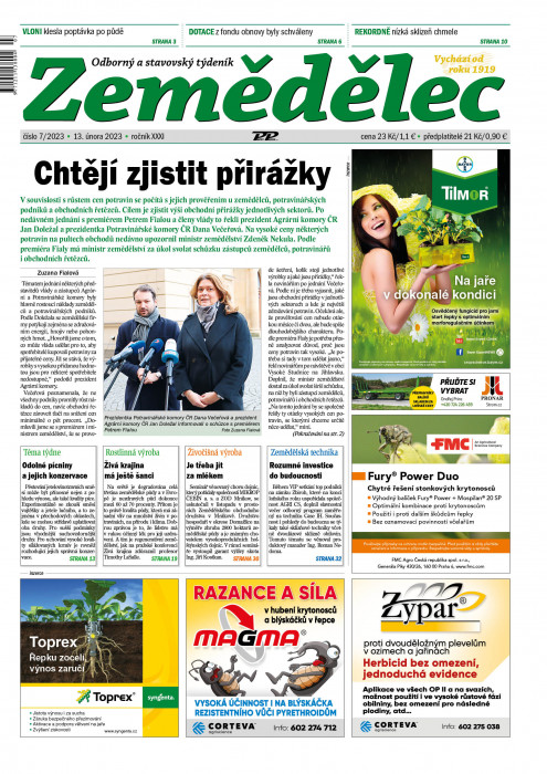 Obálka titulu Zemědělec - vydanie č. 7/2023