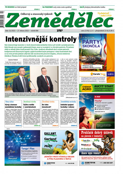 Obálka titulu Zemědělec - vydanie č. 13/2023