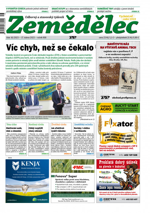 Obálka titulu Zemědělec - vydanie č. 16/2023