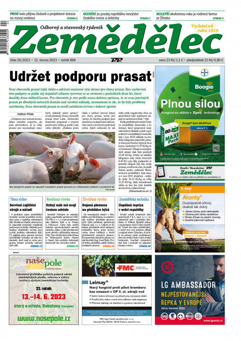 Obálka titulu Zemědělec - vydanie č. 24/2023