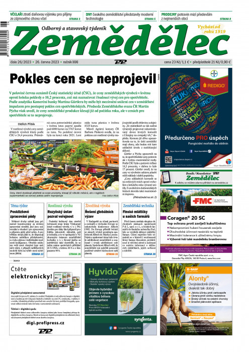 Obálka titulu Zemědělec - vydanie č. 26/2023