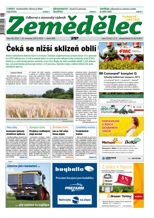 Obálka titulu Zemědělec - vydanie č. 28/2023