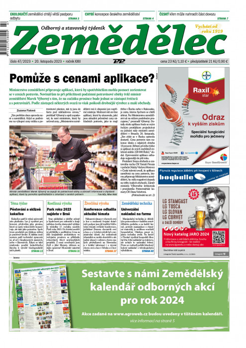 Obálka titulu Zemědělec - vydanie č. 47/2023
