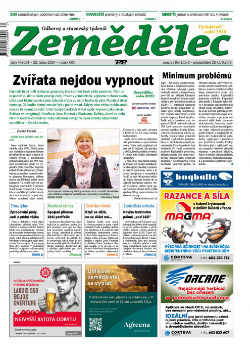 Obálka titulu Zemědělec - vydanie č. 4/2024