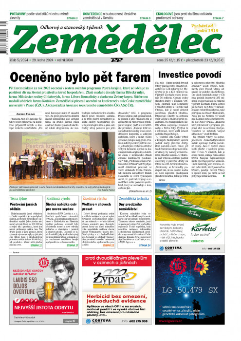 Obálka titulu Zemědělec - vydanie č. 5/2024