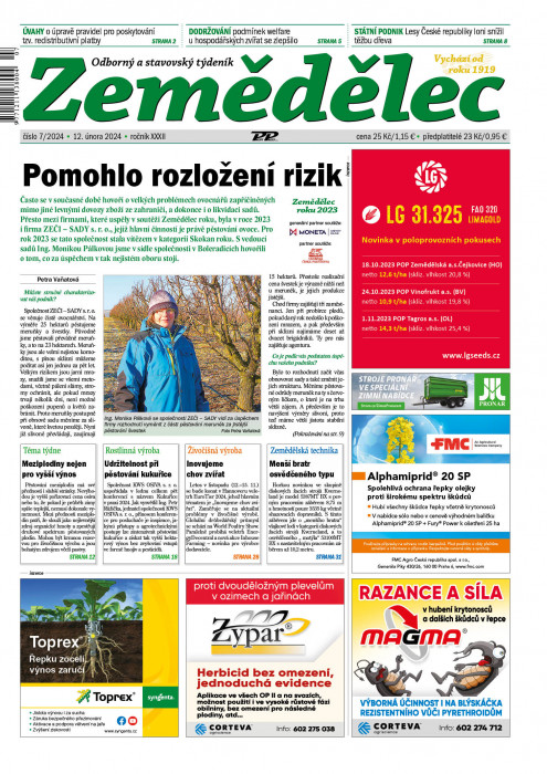 Obálka titulu Zemědělec - vydanie č. 7/2024