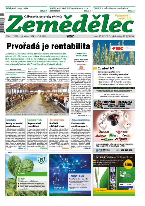 Obálka titulu Zemědělec - vydanie č. 12/2024