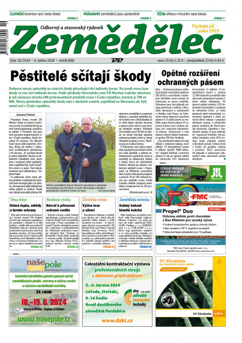 Obálka titulu Zemědělec - vydanie č. 19/2024