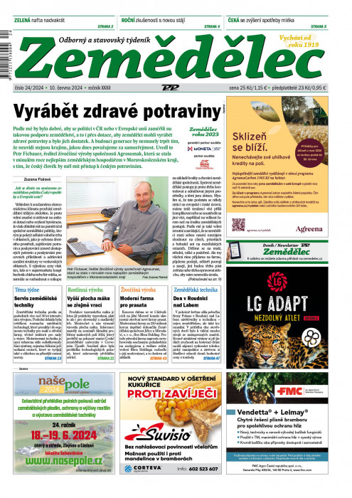 Obálka titulu Zemědělec - vydanie č. 24/2024