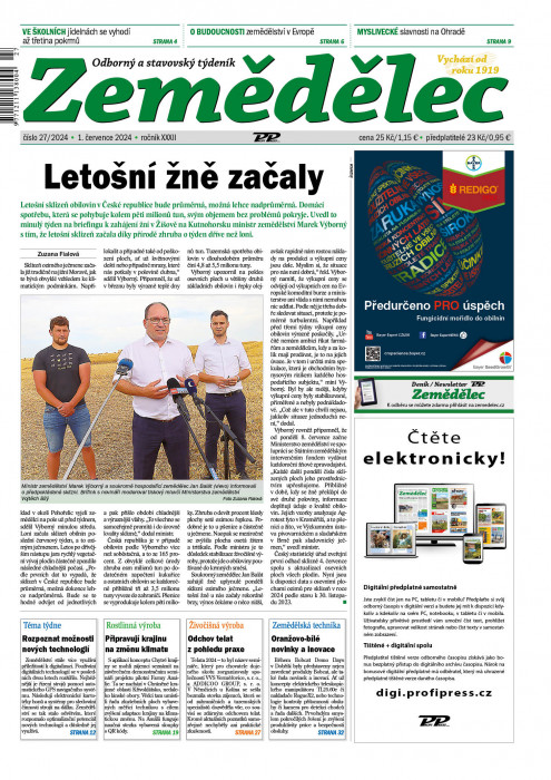 Obálka titulu Zemědělec - vydanie č. 27/2024
